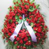 Corona fúnebre rosas rojas