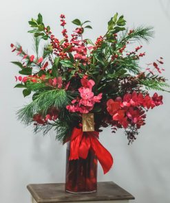 Búcaro verdes navideños clásico