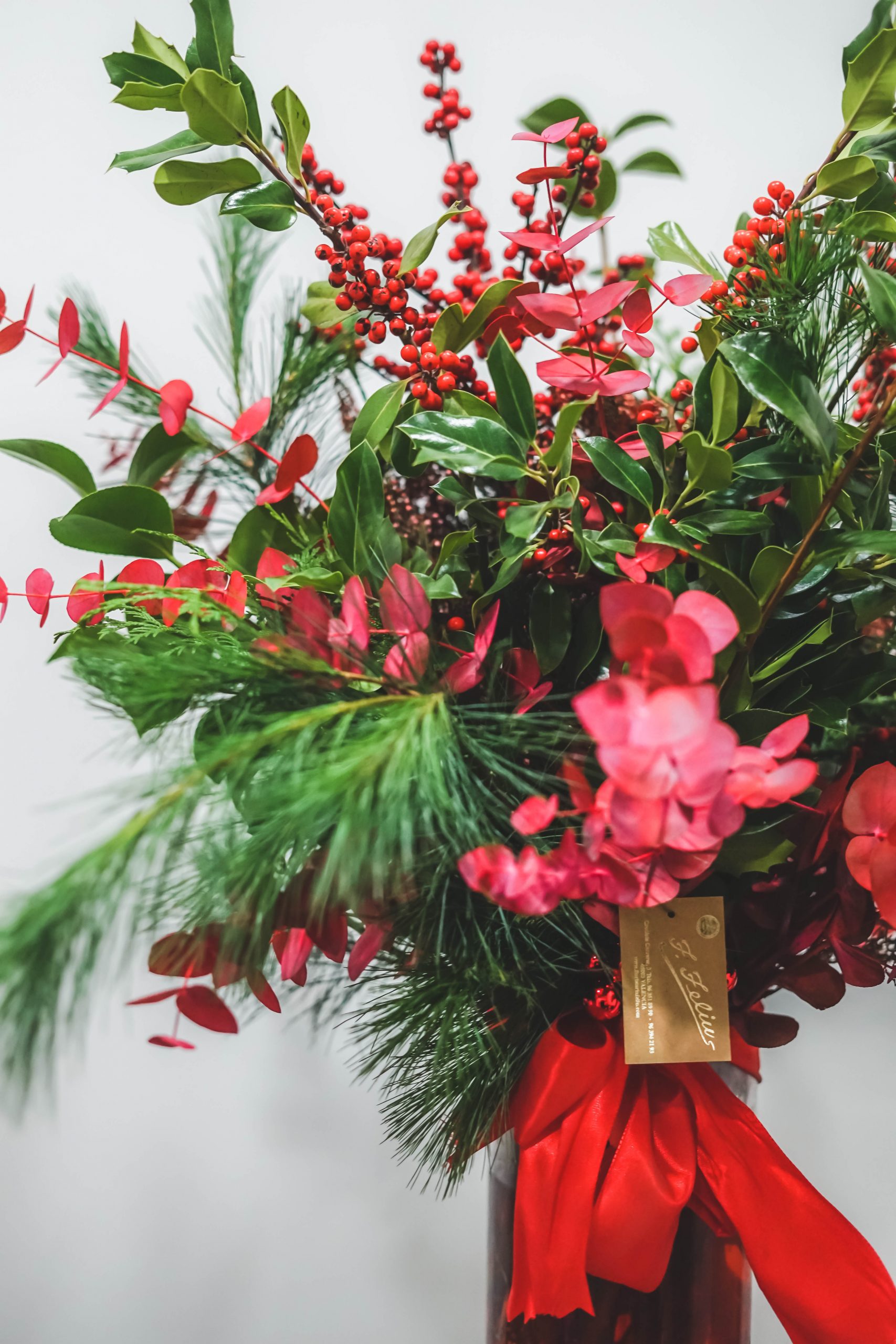 Búcaro verdes navideños clásico - Imagen 2