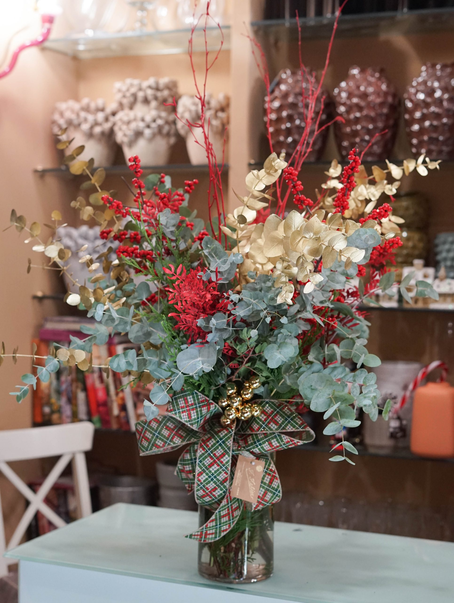 Búcado navideño rojo, verde & dorado