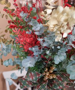 Alternative view of Búcado navideño rojo, verde & dorado