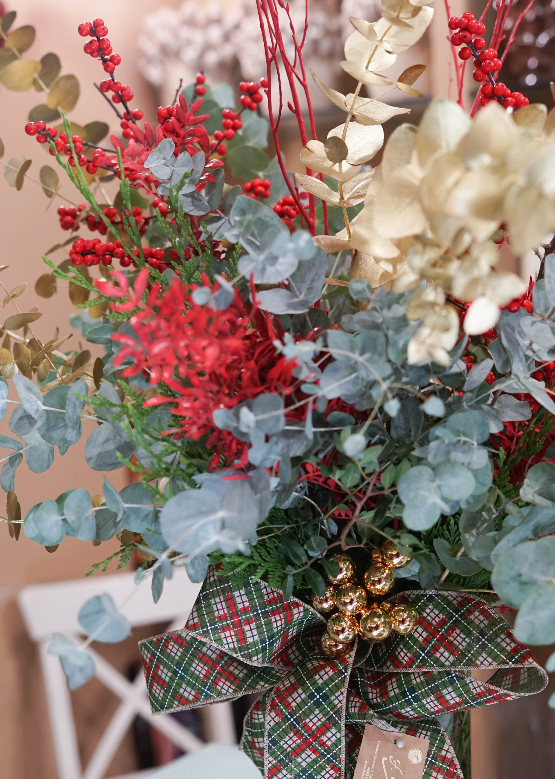 Búcado navideño rojo, verde & dorado - Imagen 2