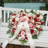 Corazón funerario rosas multicolor para enviar en Valencia